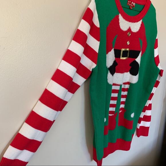 To Be Jolly Mrs. Clause Holiday Santa Sweater Size Large - Picture 5 of 8